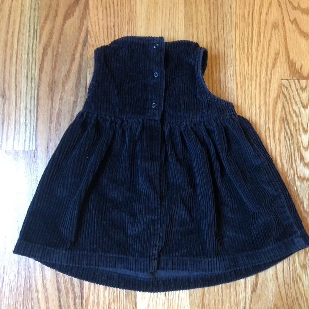 Gymboree vintage black velour corduroy dress size 6-12 months